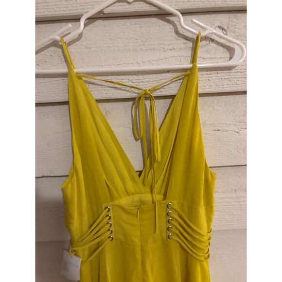 Cefian High Low Chiffon Halter Dress Lace Up Waist Boho Summer Festival Size S - Picture 5 of 7